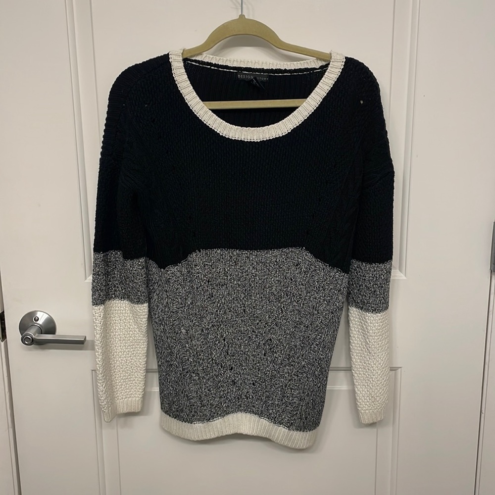 Black, Grey, White sweater